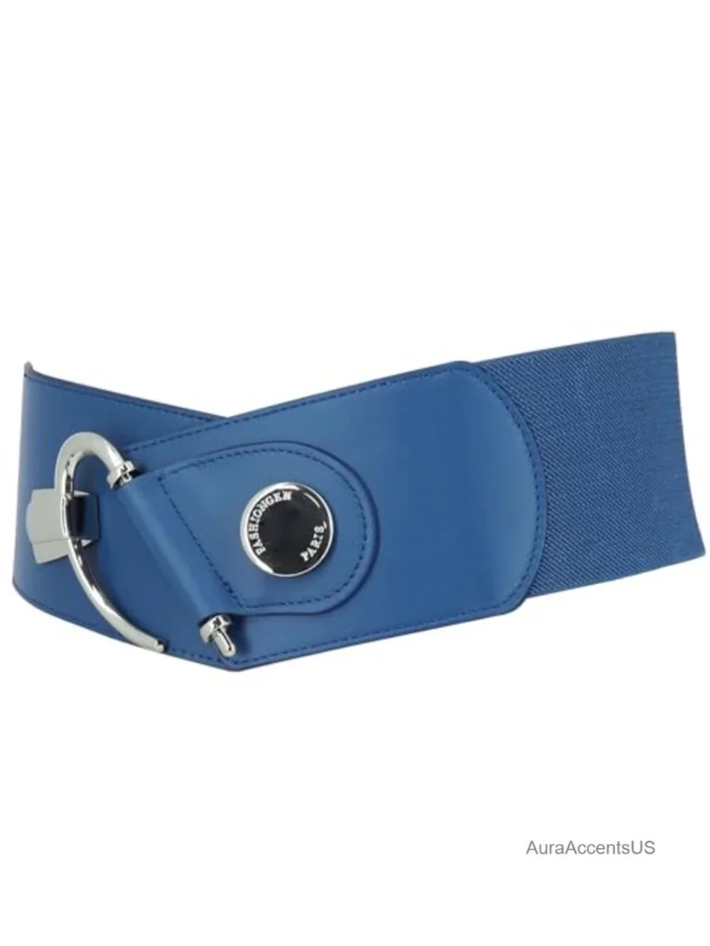 Genuine Italian Leather Wide Elastic Belt for Women | DARLENE | Classic Buckle